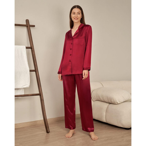 Ensemble De Pyjama En Soie  rouge LilySilk  - Lingerie grande taille nouveautes