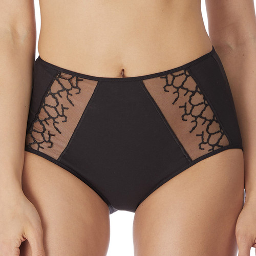Culotte taille haute noire LISSE - Wacoal lingerie - Promo fitancy lingerie grande taille