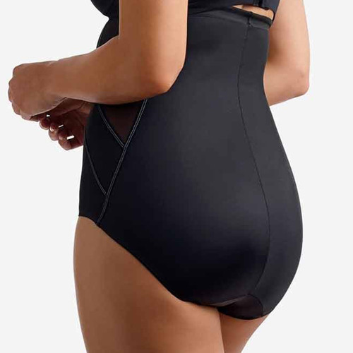 Culotte taille haute gainante FIT AND FIRM black  en nylon Miraclesuit  - Lingerie maillot sculptant