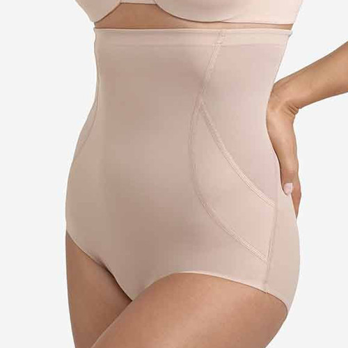 Culotte taille haute gainante FIT AND FIRM nude  en nylon Miraclesuit  - Lingerie maillot sculptant