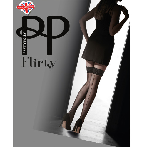 Bas Pretty Polly FLIRTY nude/black en nylon Pretty Polly  - Bas autofixants
