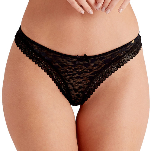 String Pretty Polly GRAPHIC MESH noir Pretty Polly  - String et Tangas Grande Taille