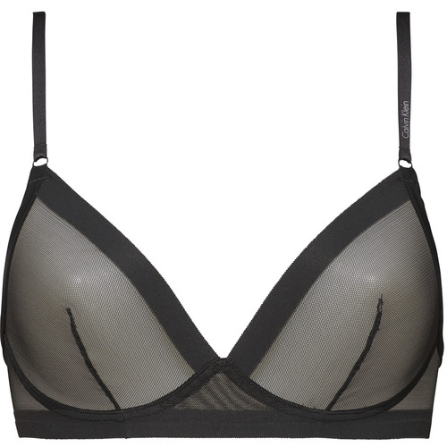 Soutien-gorge triangle armatures noir en nylon - Calvin Klein Underwear - Lingerie Bonnets Profonds