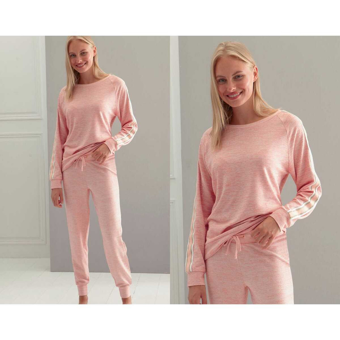pyjama femme style sportswear becquet malengel rose en viscose