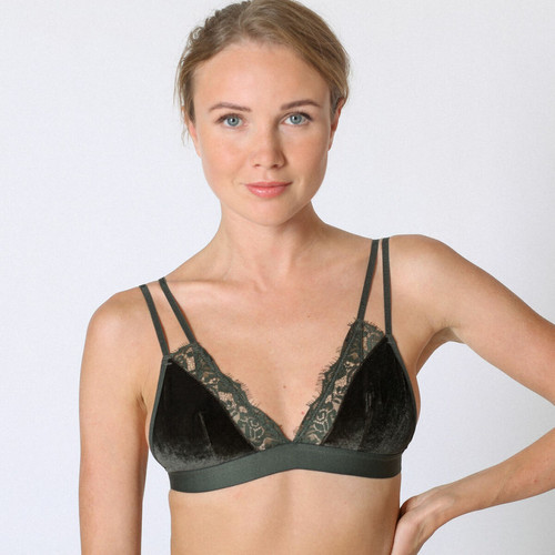 Triangle velours Vert - Midnight Lingerie - Soutiens-Gorge Grande Taille
