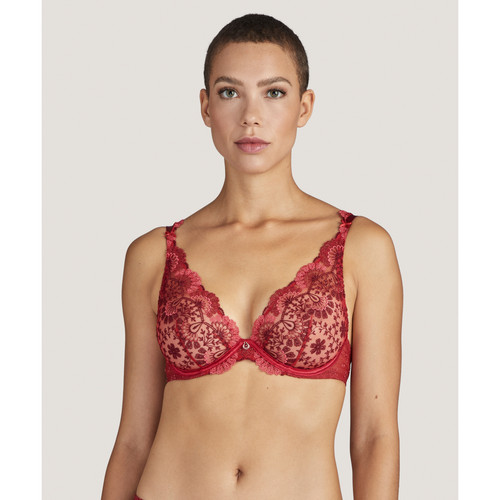 Soutien-gorge plongeant armatures Aubade  french red