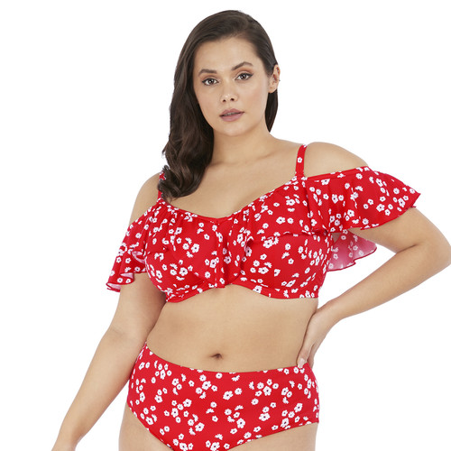 Haut de maillot de bain sans armatures Elomi Bain PLAIN SAILING red floral - Elomi Bain - Maillot de bain grande taille