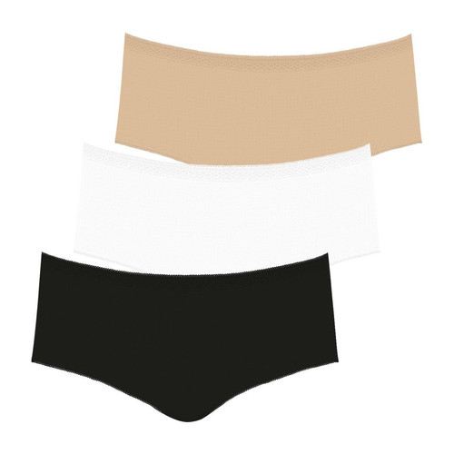 Lot de 3 boxers femme Ecopack Trio Essentiels noir en coton Athéna  - Promo lingerie