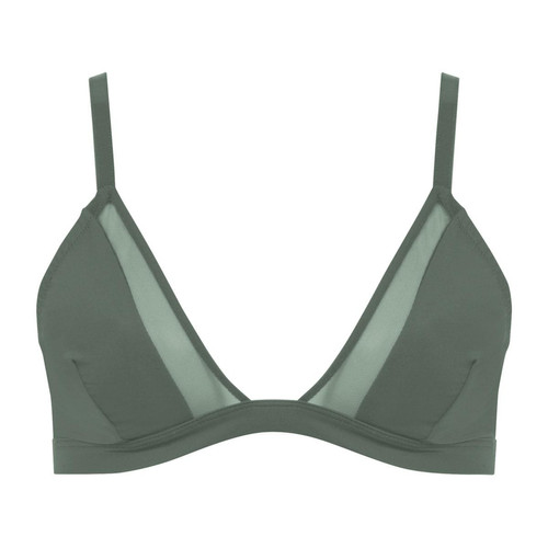 Soutien-gorge triangle sans armatures femme Tulle Vert - Athéna - Promotion lingerie bonnet d