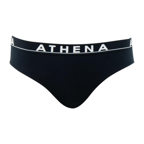 Slip femme Easy Color noir en coton - Athéna - Culottes et Bas Grande Taille