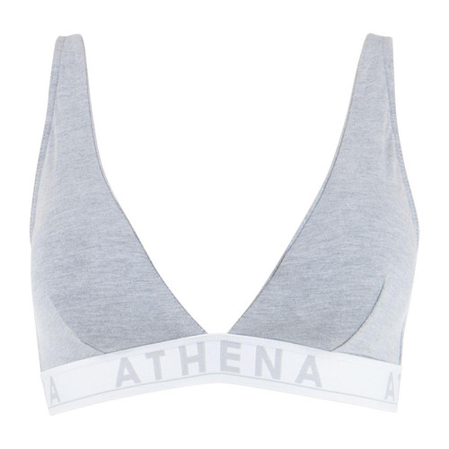 Soutien-gorge triangle sans armatures à coques amovibles femme Easy Color gris en coton - Athéna - Soutiens-Gorge Grande Taille