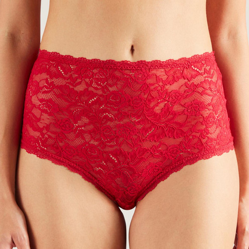 Culotte taille haute rouge Aubade ROSESSANCE gala  - Lingerie grande taille sexy