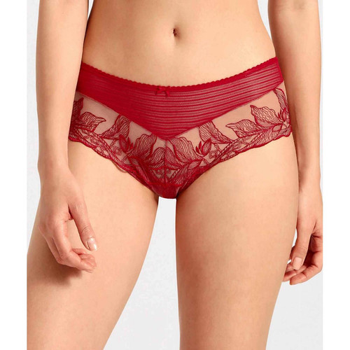 Shorty St Tropez Aubade FLEUR DE TATTOO rouge - Cadeau noel lingerie grande taille