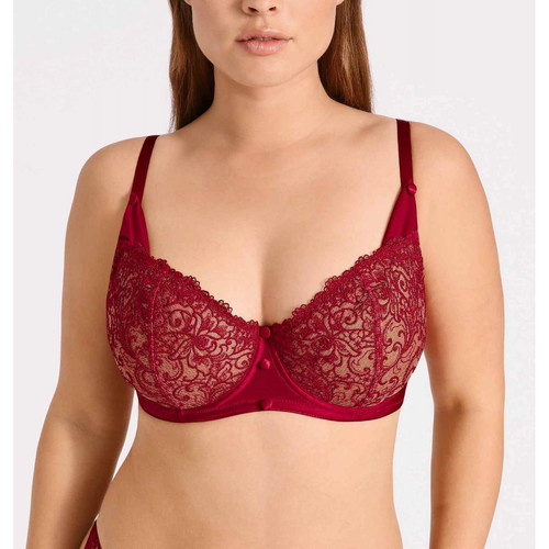 Soutien-gorge corbeille armatures - Rouge Aubade Miss Karl - Lingerie sexy grande taille
