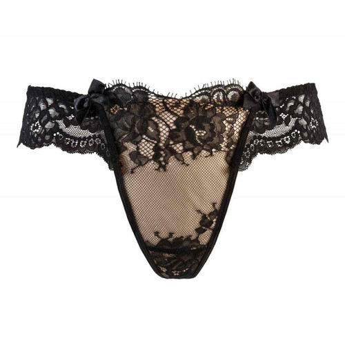 String  - Noir à dentelle - Axami lingerie - Lingerie Bonnets Profonds