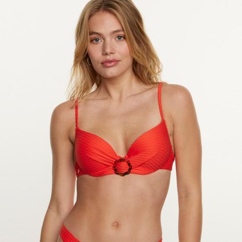 Haut de maillot de bain coques push up rouge Rivage Brigitte Bardot  - Maillot de bain soutien gorge grande taille