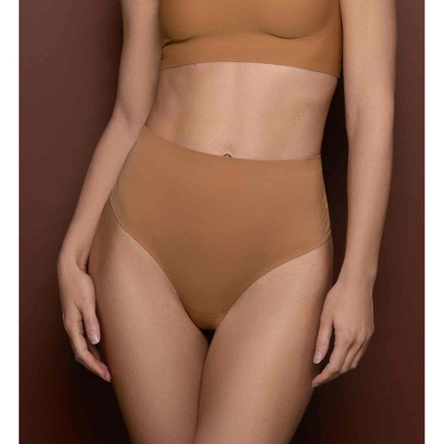 String taille midi invisible Marron Bye Bra Invisible Shapewear Bye Bra  - String et Tangas Grande Taille
