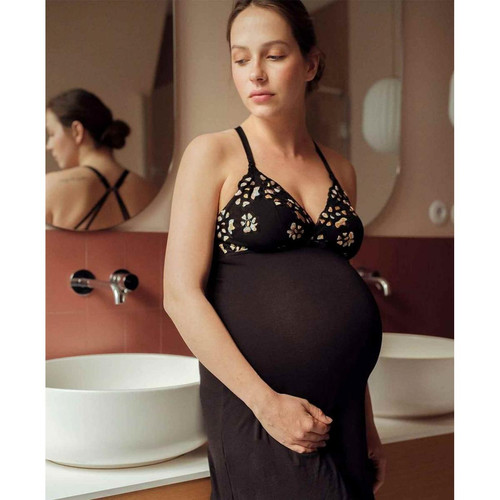 Nuisette de grossesse et d'allaitement Cache Coeur CLEO noire Cache Coeur  - Lingerie sexy promotion