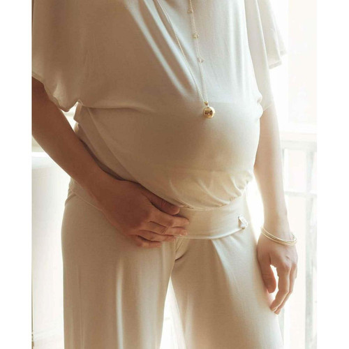 Pantalon de grossesse large 7/8 Blanc - Cache Coeur ORIGIN