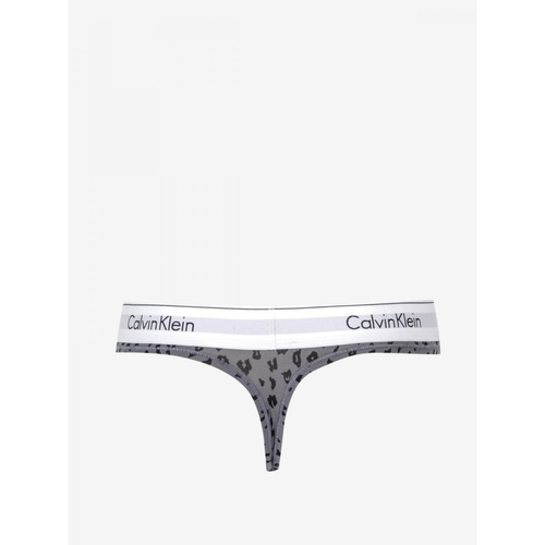 String - Gris imprimé en coton  Calvin Klein Underwear  - String et Tangas Grande Taille