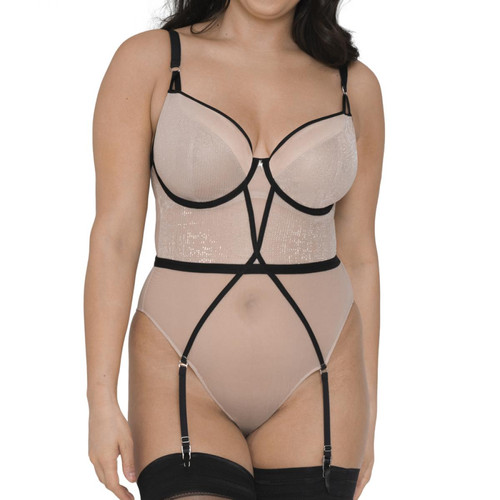 Body plongeant armatures Curvy Kate SPARKS FLY latte/silver