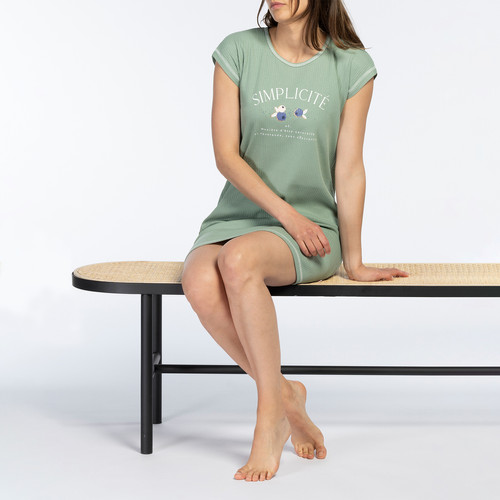 Liquette manches longues  vert en coton Dodo homewear  - Nouveautés lingerie et maillot grande taille