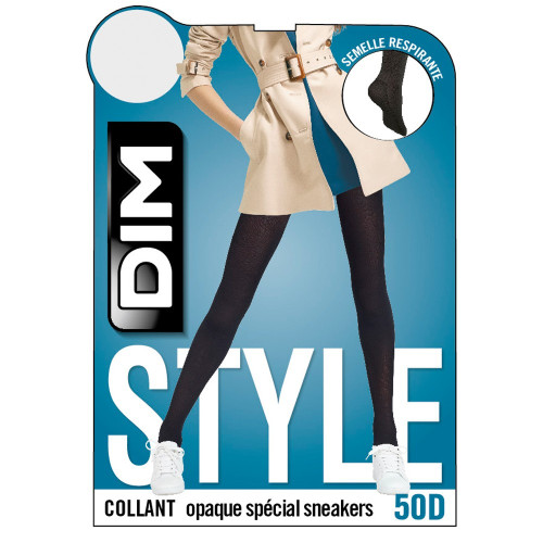 Collant opaque special sneakers noir Dim Madame So spécial