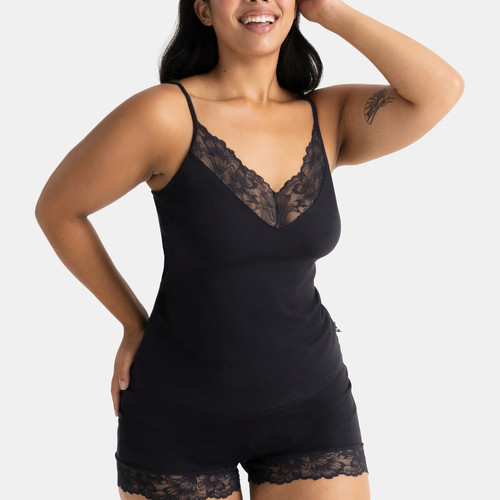 Top avec bord en dentelle - Noir Dorina  - Nouveautés lingerie et maillot grande taille