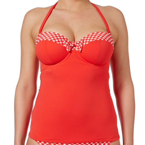 Tankini bandeau à armatures Rouge Freya Maillots  - Promo maillot de bain grande taille bonnet f