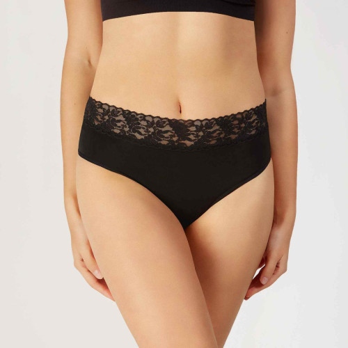 Culotte Menstruelle flux léger et moyen Flux Undies Bikini noir - Lingerie responsable