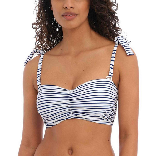 Haut de maillot de bain bandeau armatures - Bleu Freya Maillots New Shores - Maillot de bain Bonnet E  Soldes
