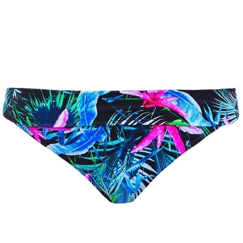 Culotte de bikini taille ajustable Freya Maillots JUNGLE FLOWER black tropical - Promo maillot de bain freya