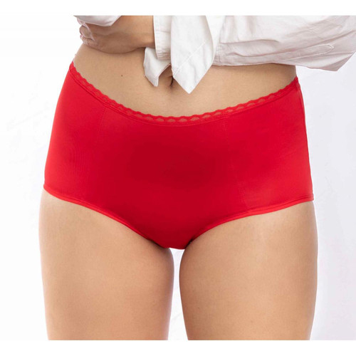 Culotte Menstruelle Taille Haute Gerard Pasquier BIEN ÊTRE COLOUR rouge - Culotte menstruelle