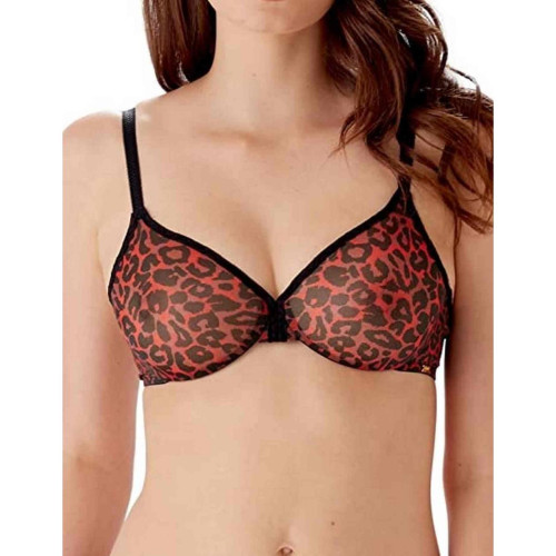 Soutien-gorge emboitant armatures - Rouge Gossard Glossies Leopard - Promotion lingerie bonnet g