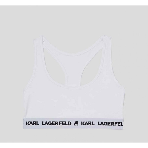 Bralette sans armatures logotée - Blanc Karl Lagerfeld  - Soutien-gorge sans armature