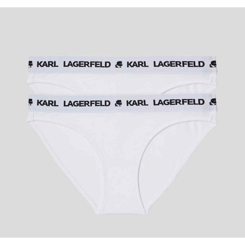 Lot de 2 culottes logotées - Blanc - Karl Lagerfeld - Lingerie culotte slip femme