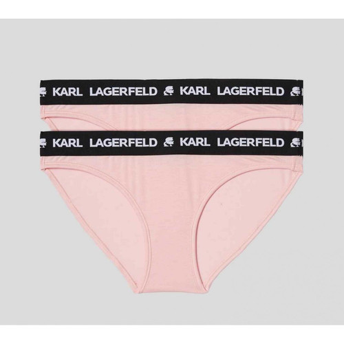 Lot de 2 culottes logotées - Rose - Karl Lagerfeld - Lingerie Bonnets Profonds