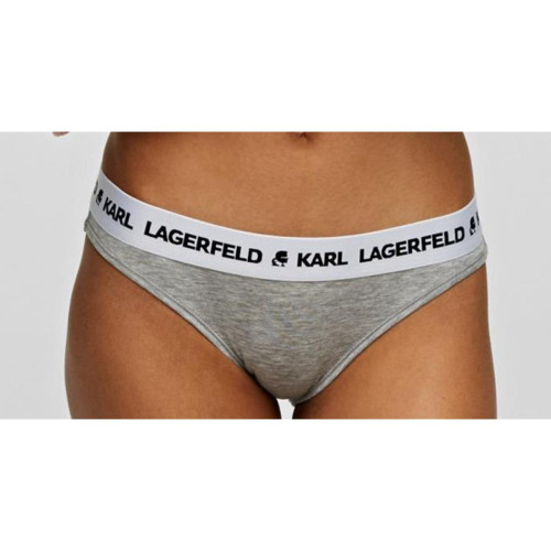 Lot de 2 Culottes Logotypées Grises - Karl Lagerfeld - Lingerie culotte slip femme