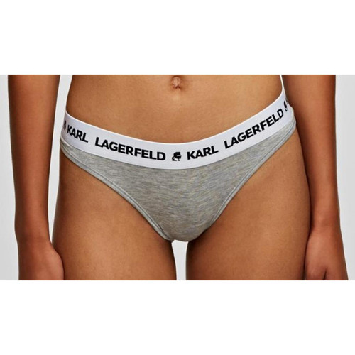 Lot de 2 Strings Logotypés Gris Karl Lagerfeld  - Lingerie gris