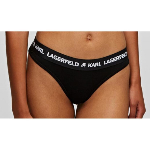 Lot de 2 Strings Logotypés Noirs Karl Lagerfeld  - Karl lagerfeld lingerie