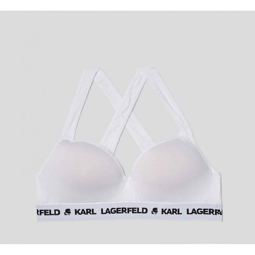 Soutien-gorge rembourré sans armatures logoté - Blanc - Karl Lagerfeld - Promo fitancy lingerie grande taille