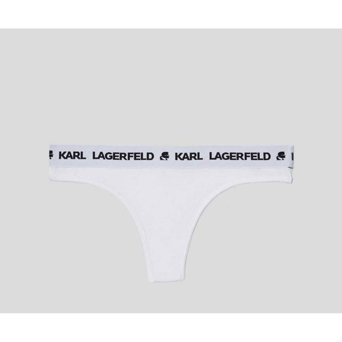 String logoté - Blanc - Karl Lagerfeld - String et Tangas Grande Taille