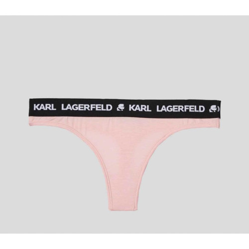 String logoté - Rose Karl Lagerfeld  - String et Tangas Grande Taille