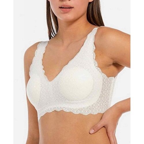 Soutien-gorge dentelle sans armature Blanc Magic Body Fashion  - Soutiens-Gorge Grande Taille