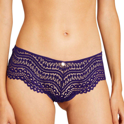 Shorty String en dentelle violet  Morgan Lingerie  - Promo fitancy lingerie grande taille