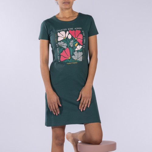 Chemise de nuit  vert Naf Naf homewear  - Lingerie nuisette