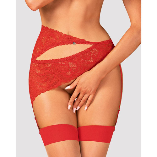 Porte-jarretelles Atenica XS/S - Rouge Obsessive SEXY Obsessive  - Lingerie sexy saint valentin