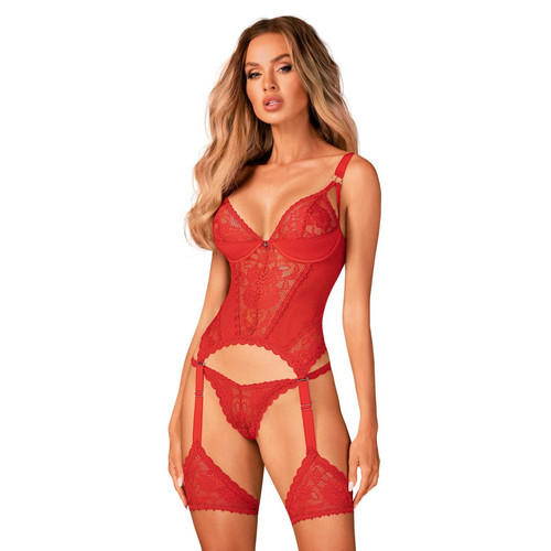 Corset Belovya XS/S - Rouge Obsessive SEXY - Lingerie guepiere