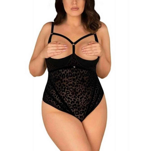 Body ouvert - Noir Obsessive  - Lingerie sexy grande taille