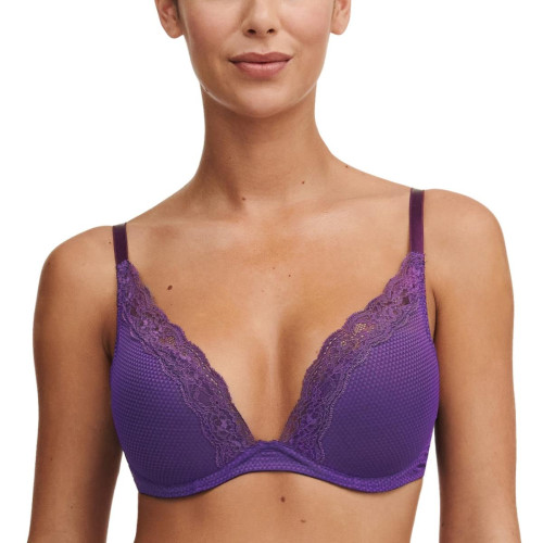 Soutien-gorge coque plongeant violet Passionata Brooklyn - Promotion lingerie bonnet e